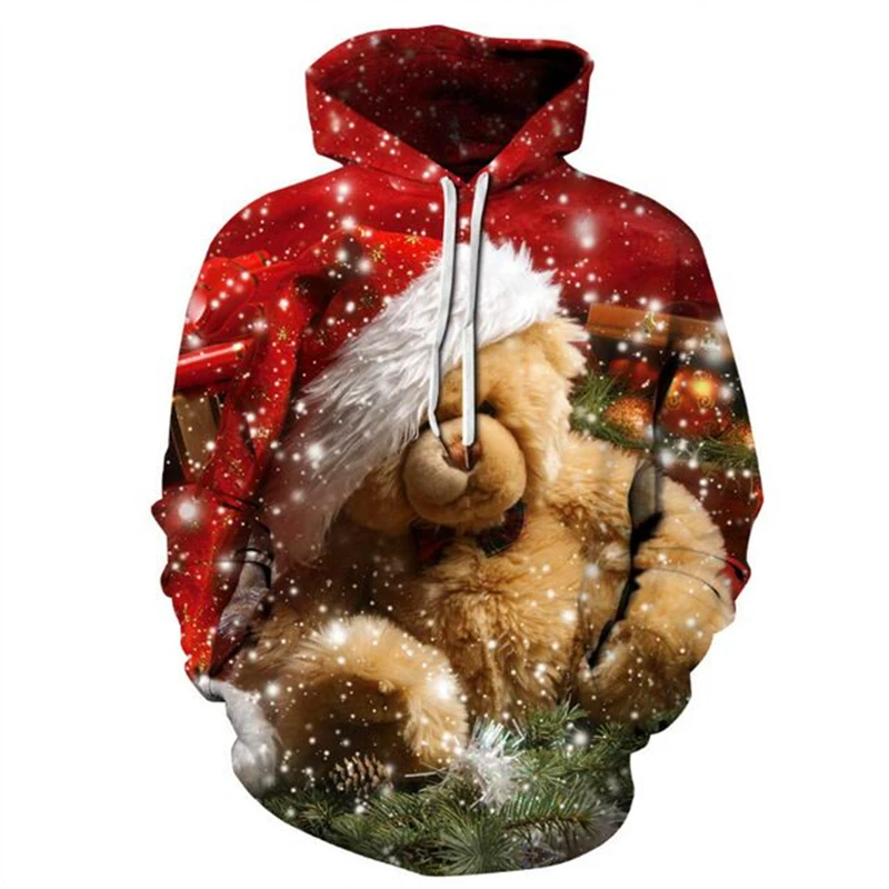 Фото 2019 осенние и зимние Рождественские толстовки свитшоты с украшением для мужчин