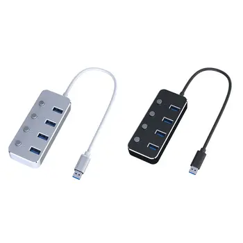 Aluminum Alloy 4 Port USB 3.0 Hub High Speed 5Gbps USB Extender Splitter with Individual On/Off Switch for PC Laptop Kit
Aluminum Alloy 4 Port USB 3.0 Hub High Speed 5Gbps USB Extender Splitter with Individual On/Off Switch for PC Laptop Kit