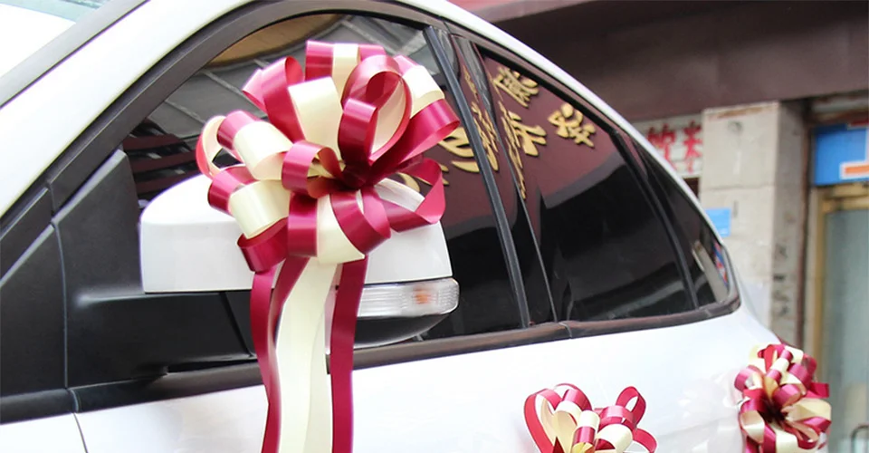 Hmeot 2pcs Diy Artificial Flowers Diy Wedding Car Decoration Flower Ribbon Pull Bows Gift Wrap Floristry Wedding Home Decoration Aliexpress Home Garden