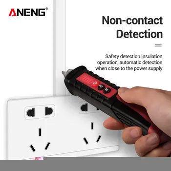 ANENG VD802 Non-Contact AC Voltage Electric Tester Pen Induction Test Pencil With LED Light Electric Detectors Tester 12~1000V
ANENG VD802 Non-Contact AC Voltage Electric Tester Pen Induction Test Pencil With LED Light Electric Detectors Tester 12~1000V