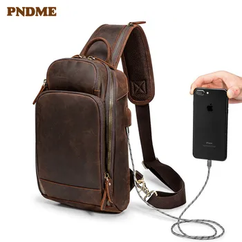 Vintage crazy horse cowhide men's USB chest bag outdoor sports designer shoulder bag daily casual genuine leather messenger bags
Vintage crazy horse cowhide men's USB chest bag outdoor sports designer shoulder bag daily casual genuine leather messenger bags