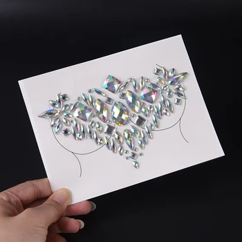 1X Chest Temporary Diamond Tattoo Stickers Body Art Bling Bling Flash Breast Rhinestone Jewel Decor Nipple Cover 16.5 * 12.5cm 
1X Chest Temporary Diamond Tattoo Stickers Body Art Bling Bling Flash Breast Rhinestone Jewel Decor Nipple Cover 16.5 * 12.5cm