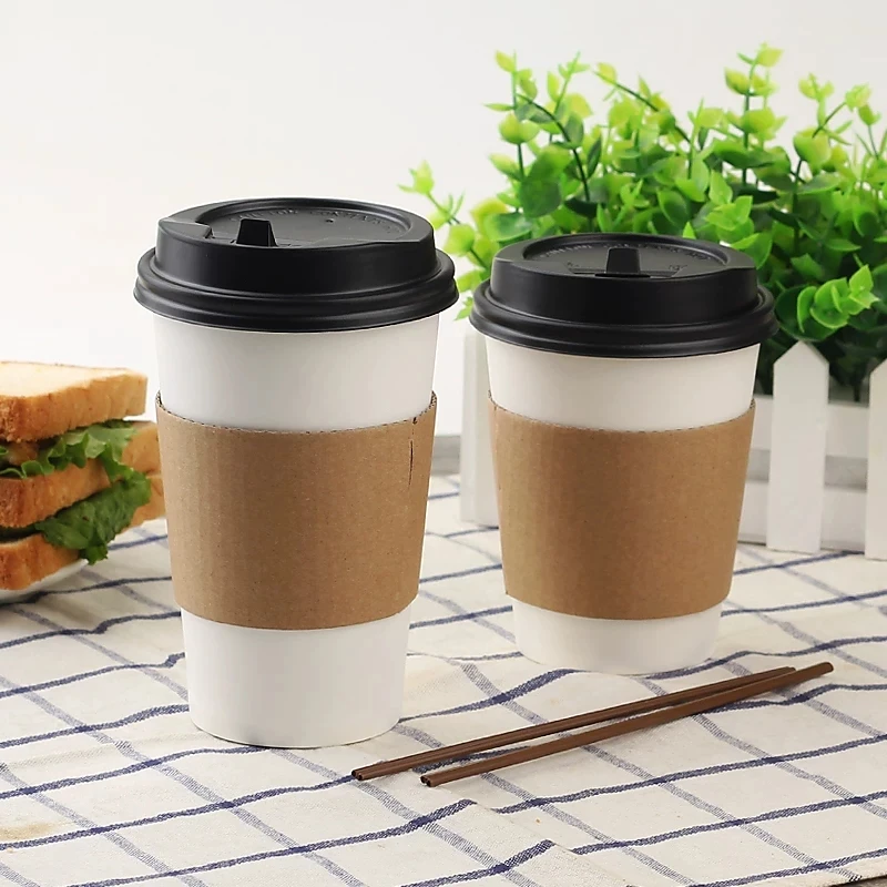 Generic 25pcs Paper Coffee Cup Disposable Paper Cup With Lid Cover