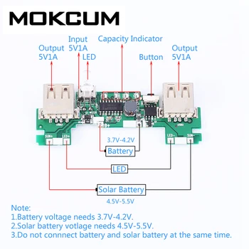 Mobile Display Power Boost Module 3.7V to 5V 2A Solar Charging Circuit Charger Step UP Module
Mobile Display Power Boost Module 3.7V to 5V 2A Solar Charging Circuit Charger Step UP Module