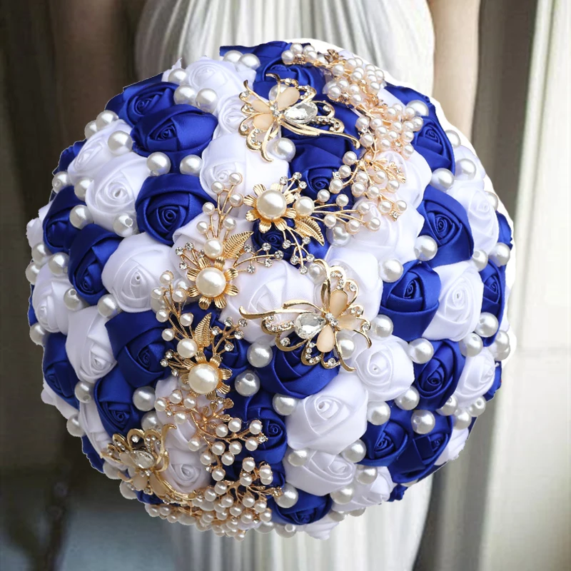1PC/Lot Royal and White Bridal Wedding Bouquets With Diamond For Wedding Party
1PC/Lot Royal and White Bridal Wedding Bouquets With Diamond For Wedding Party