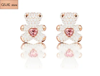 High Quality Swa High-grade Romantic Elegant Accessories Crystal Cute Bear Earrings for women earrings 
High Quality Swa High-grade Romantic Elegant Accessories Crystal Cute Bear Earrings for women earrings