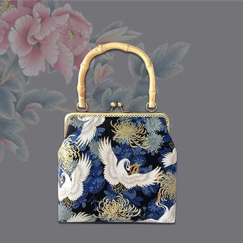 Women DIY handbag vintage birds design with bamboo handle material or finished bag
Women DIY handbag vintage birds design with bamboo handle material or finished bag