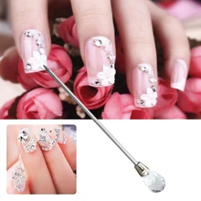 1Pcs שימושי נשים תרגיל נקודת מנקדות ציפורניים עט כלי ציפורן אביזרי אמנות ציפורן קישוט ספין מברשת מכירה לוהטת(China)