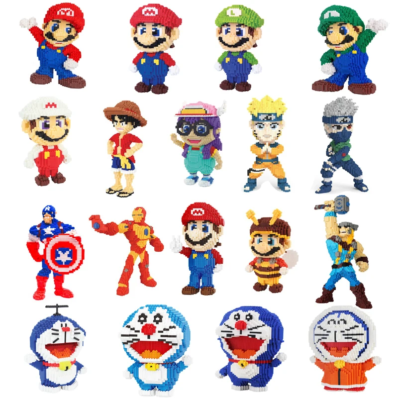 Xizai Аниме Doraemon Super Mario Luigi One кусок Luffy Arale Наруто Какаши ниндзя Hero DIY модель мини