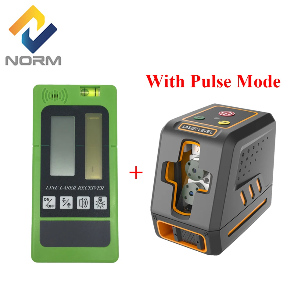 Norm Self-Leveling Green/Red Laser Level with Line Receiver Laser Leveler Vertical Horizontal Laser Level Tool with Pulse Mode
Norm Self-Leveling Green/Red Laser Level with Line Receiver Laser Leveler Vertical Horizontal Laser Level Tool with Pulse Mode