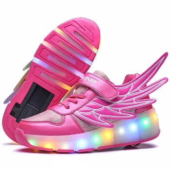 Blue Pink Black USB Charging Fashion Girls Boys LED Light Roller Skate Shoes For Children Kids Sneakers With Wheels One wheels
Blue Pink Black USB Charging Fashion Girls Boys LED Light Roller Skate Shoes For Children Kids Sneakers With Wheels One wheels