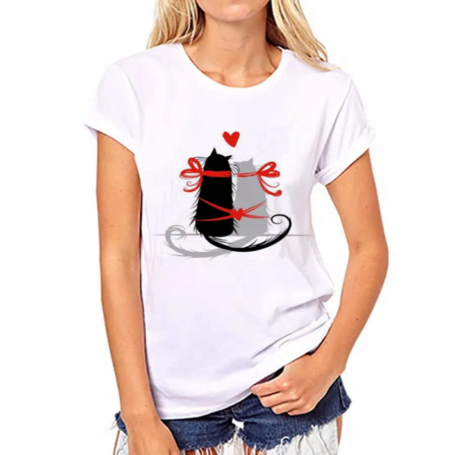Funny T Shirts Couple T-shirt Women tee tshirt clothes O-Neck Short Sleeve lovers Camiseta Cartoon Blackcat Halloween Women Tops 
Funny T Shirts Couple T-shirt Women tee tshirt clothes O-Neck Short Sleeve lovers Camiseta Cartoon Blackcat Halloween Women Tops