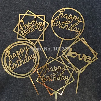 100pcs Happy Birthday Mirror Gold Acrylic Cake Topper Birthday Party Cake Decoration Cake Decoration Supplies ZA6968 
100pcs Happy Birthday Mirror Gold Acrylic Cake Topper Birthday Party Cake Decoration Cake Decoration Supplies ZA6968