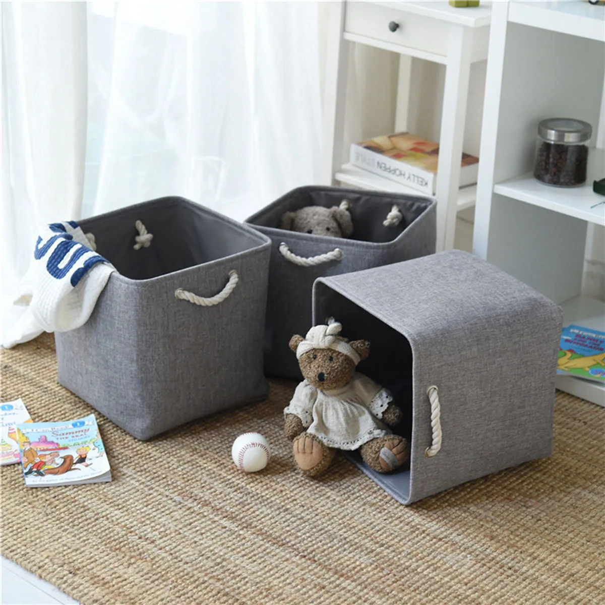 1pc Foldable Sundries Storage basket Solid Color Cosmetics Container Multifunction Cotton Linen Storage Basket Desktop organizer
1pc Foldable Sundries Storage basket Solid Color Cosmetics Container Multifunction Cotton Linen Storage Basket Desktop organizer
