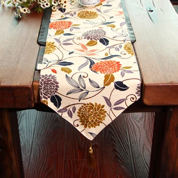 

DUNXDECO Table Runner Cotton Fabric Tablecloth Nordic Flora Artistic Warm Home Party Decoration Ground Cover