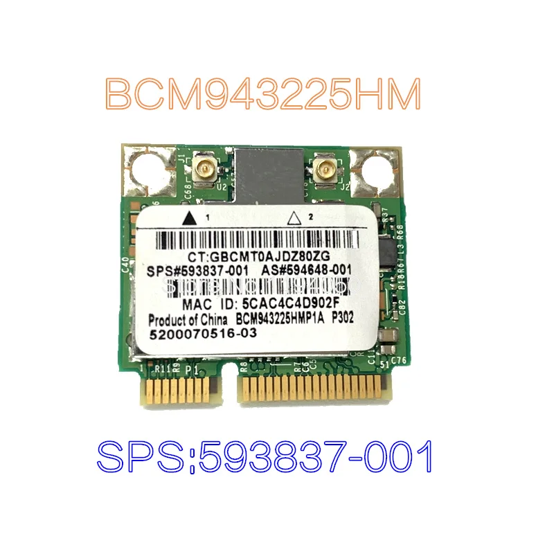 Новая беспроводная карта BCM943225HM8L 593837 001 Broadcom Half Mini PCI E WIFI BCM943225 BCM43225 4322|wireless card|card