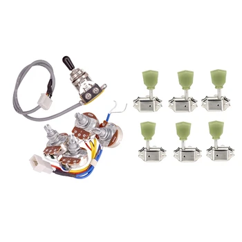 1 set Electric Guitar Pickups Circuit Wiring Harness Switch & 1 set Jade Trapezoid Button Locked String Tuning Pegs
1 set Electric Guitar Pickups Circuit Wiring Harness Switch & 1 set Jade Trapezoid Button Locked String Tuning Pegs