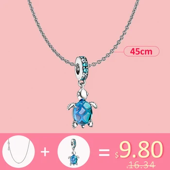 Summer Set Silver Sterling Necklace charm Turtles flowers Suitable For Women Pendant Necklace DIY Jewelry 
Summer Set Silver Sterling Necklace charm Turtles flowers Suitable For Women Pendant Necklace DIY Jewelry