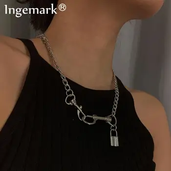 High Quality Cuban Lock Pendant Choker Necklace Steampunk Gothic Padlock Silver Color Chain Necklace for Women Aesthetic Jewelry
High Quality Cuban Lock Pendant Choker Necklace Steampunk Gothic Padlock Silver Color Chain Necklace for Women Aesthetic Jewelry