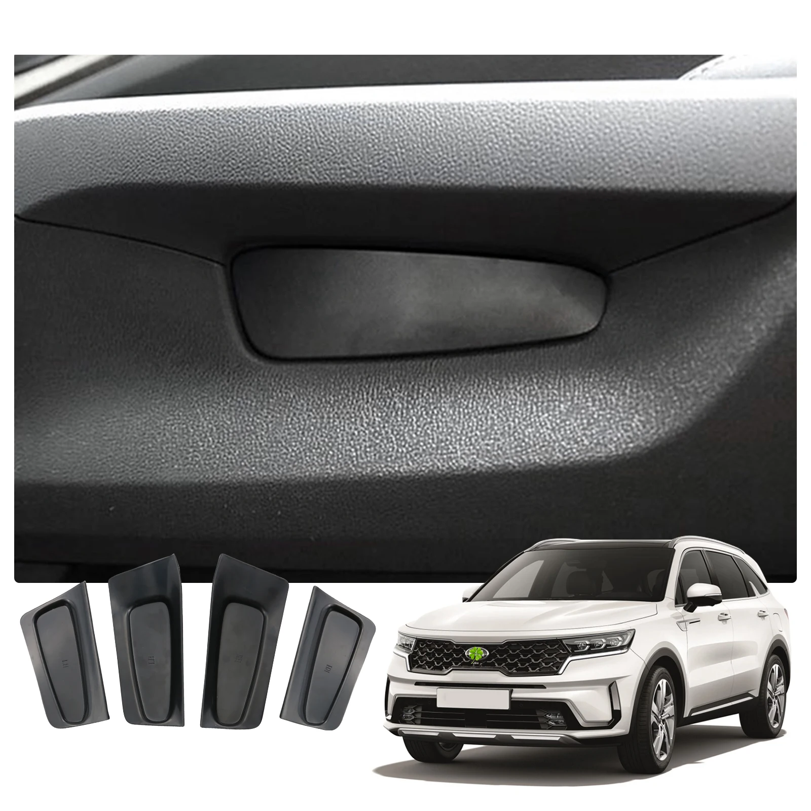 LFOTPP For Sorento MQ4 2021 Car Front Rear Door Handrail Sort Out Storage Tray Auto Interior Accessories Black 4 Pcs | Автомобили и