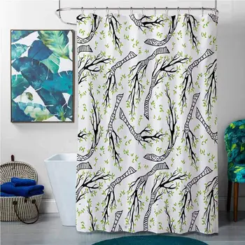 Shower Curtains Yellow and Gray Leaf,Minimalist Branch Patterns with Wavy Lines and Tiny Spring Leaves Dreamlike Floral,Black
Shower Curtains Yellow and Gray Leaf,Minimalist Branch Patterns with Wavy Lines and Tiny Spring Leaves Dreamlike Floral,Black