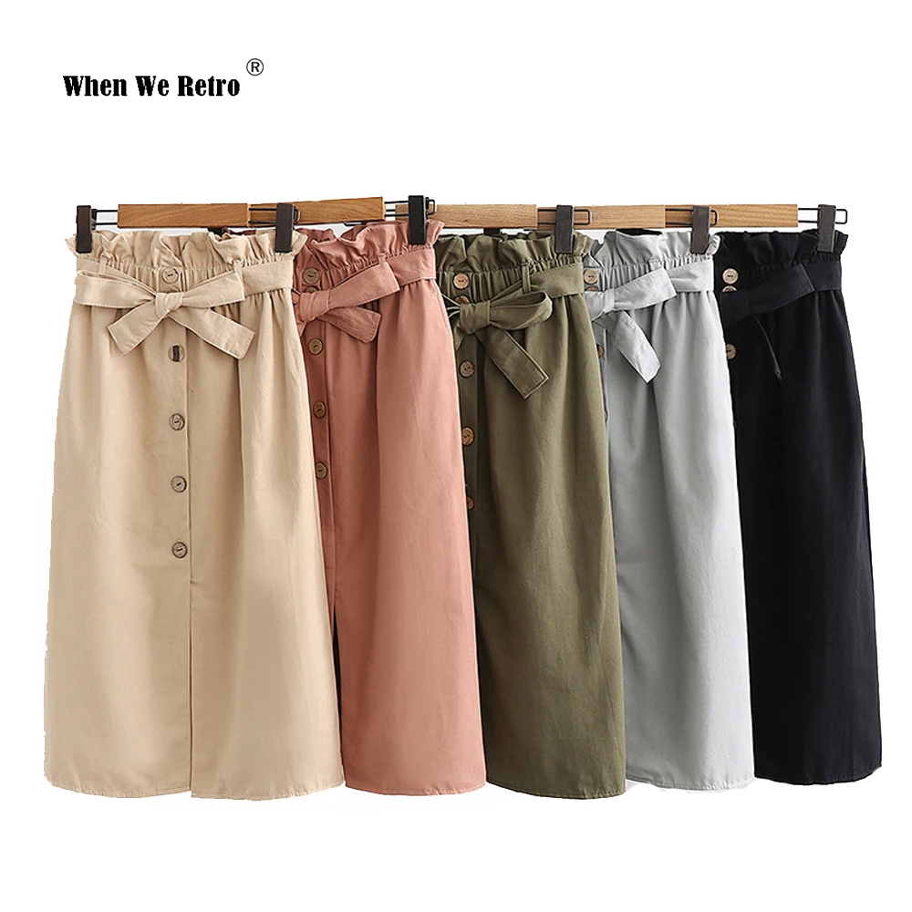 Women Casual Cotton Skirts 2021 Summer Autumn Korean Style Elegant High Waist Single-Breasted Lace Up Split Midi Skirt VD2261
Women Casual Cotton Skirts 2021 Summer Autumn Korean Style Elegant High Waist Single-Breasted Lace Up Split Midi Skirt VD2261