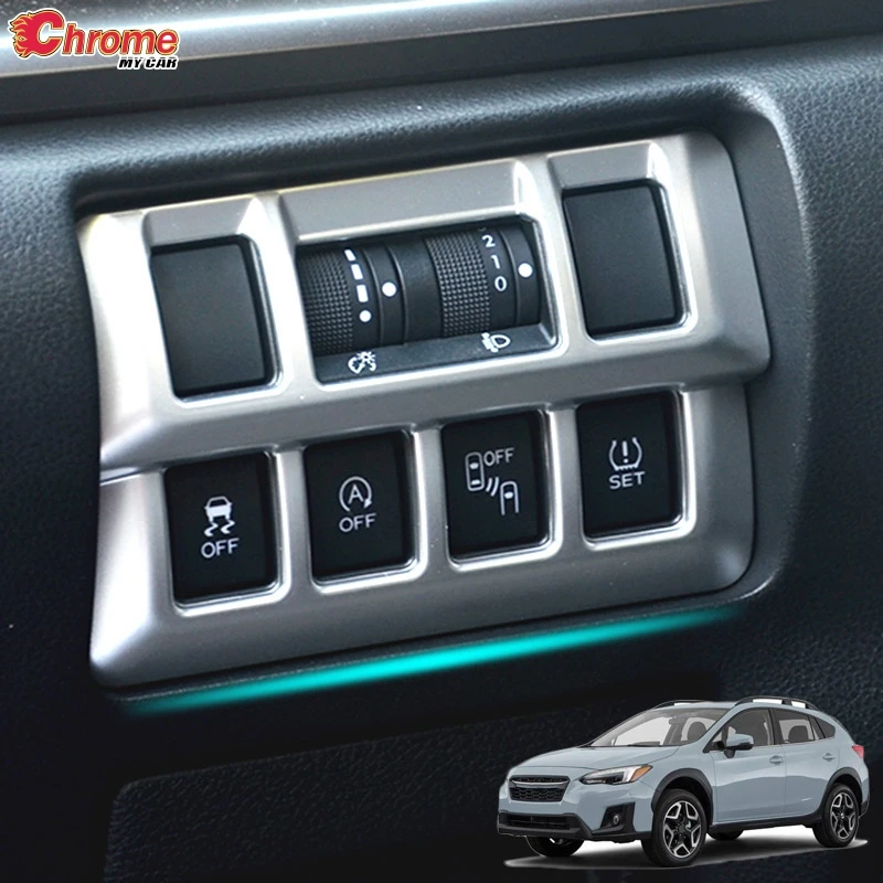 For Subaru XV Crosstrek 2018 2019 2020 Headlight Instrument Adjust Switch Panel Button Chrome Cover Trim Molding Car-Styling Kit
For Subaru XV Crosstrek 2018 2019 2020 Headlight Instrument Adjust Switch Panel Button Chrome Cover Trim Molding Car-Styling Kit