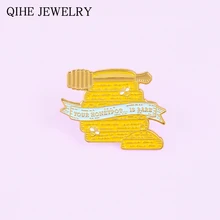 Presente personalizado da jóia da forma do emblema do chapéu dos pinos da lapela da liga do broche da cor do ouro da abelha do mel(China)