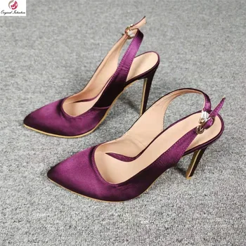 Original Intention Fashion Purple Wine Red Chic Satin Pumps Woman Pointed Toe Thin High Heels Sexy Elegant Shallow Party Wedding 
Original Intention Fashion Purple Wine Red Chic Satin Pumps Woman Pointed Toe Thin High Heels Sexy Elegant Shallow Party Wedding