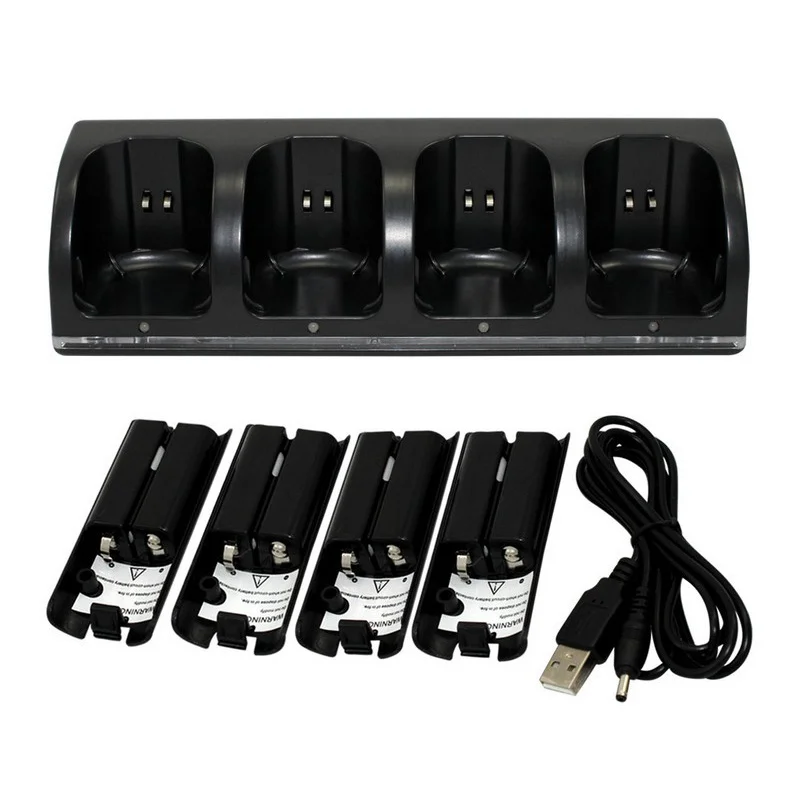 for Wii Remote Joystick Controller Black 4 x Rechargeable Battery + Quad 4 Charger Dock Station Kit for Wii Gamepad Charger
for Wii Remote Joystick Controller Black 4 x Rechargeable Battery + Quad 4 Charger Dock Station Kit for Wii Gamepad Charger