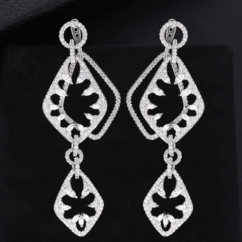 LARRAURI Trendy Silver Cubic Zirconia Pendant Earrings Nigerian African Dubai Women New Fashion Bridal Wedding Party Jewelry
LARRAURI Trendy Silver Cubic Zirconia Pendant Earrings Nigerian African Dubai Women New Fashion Bridal Wedding Party Jewelry