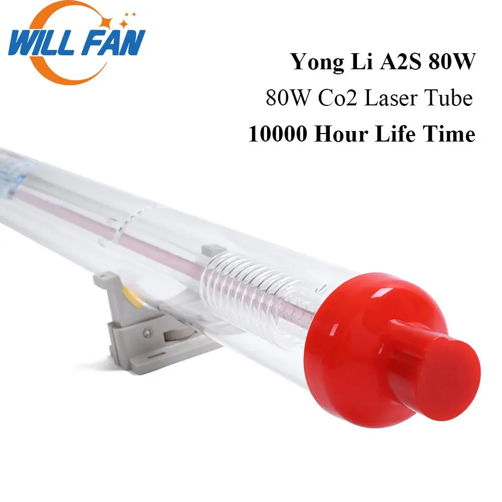 Will Fan 80W Co2 Laser Tube Yong Li A2S Length 1250mm Diameter 80mm For Laser Engraving Cutter Machine 10000 Hours Glass Pipe
Will Fan 80W Co2 Laser Tube Yong Li A2S Length 1250mm Diameter 80mm For Laser Engraving Cutter Machine 10000 Hours Glass Pipe