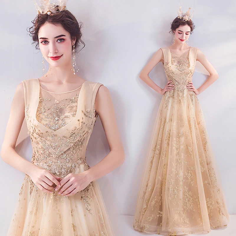 Luxury Gold Evening Dress A-line Sequins Tulle Beading Elegant 2020 New Design Party Dresses Evening Gowns JA56
Luxury Gold Evening Dress A-line Sequins Tulle Beading Elegant 2020 New Design Party Dresses Evening Gowns JA56