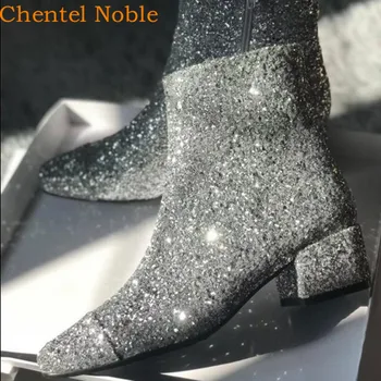 2019 Women Graceful Silver Bling Short Boots Pointed Toe Ankle Boots Fashionable Zipper Dress Boots Med Heel Gladiator Boots
2019 Women Graceful Silver Bling Short Boots Pointed Toe Ankle Boots Fashionable Zipper Dress Boots Med Heel Gladiator Boots