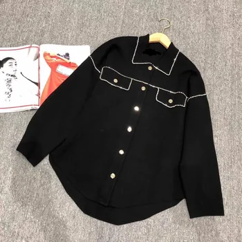 2020 autumn and winter diamond rhinestone beaded women's loose woolen coat jacket
2020 autumn and winter diamond rhinestone beaded women's loose woolen coat jacket