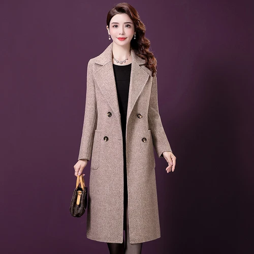 2019 Autumn Winter New Style Fashion Double Breasted Middle Aged Woolen Overcoat Elegant Temperament Slim Thickened Mother Tops
2019 Autumn Winter New Style Fashion Double Breasted Middle Aged Woolen Overcoat Elegant Temperament Slim Thickened Mother Tops