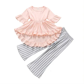 2019 Girls Clothes Suit Short-sleeved Cotton Shirt Striped Pants 2 Piece Suit Swallowtail T-Shirt Leggings Set Kids Clothing Set
2019 Girls Clothes Suit Short-sleeved Cotton Shirt Striped Pants 2 Piece Suit Swallowtail T-Shirt Leggings Set Kids Clothing Set