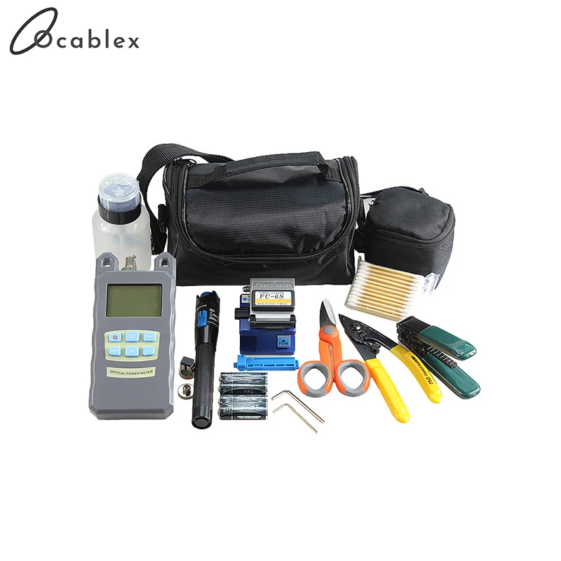 Fiber Optic ToolKits 7 In 1 Optical Fiber Fiber Cleaver FC-6S/ Kevlar Strippers Optical Power Meter 1mW/ VFL 1mW
Fiber Optic ToolKits 7 In 1 Optical Fiber Fiber Cleaver FC-6S/ Kevlar Strippers Optical Power Meter 1mW/ VFL 1mW