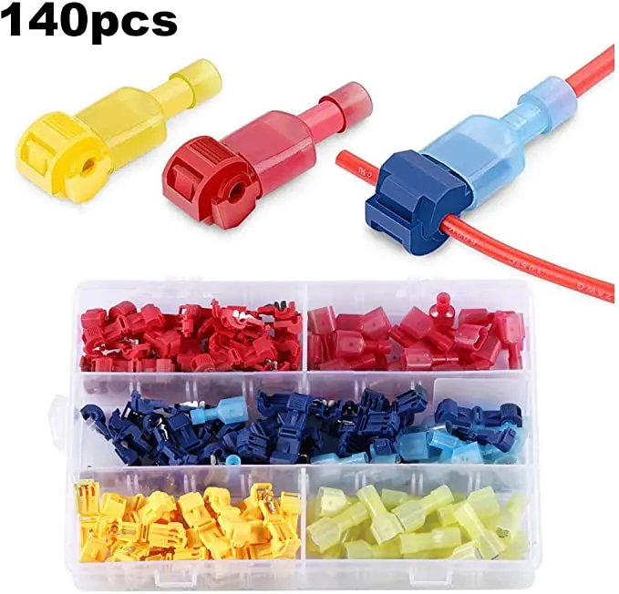 T-Tap Wire Connectors Self-Stripping Quick Splice Electrical Wire Terminals Insulated Male Quick Disconnect Spade Terminals
T-Tap Wire Connectors Self-Stripping Quick Splice Electrical Wire Terminals Insulated Male Quick Disconnect Spade Terminals