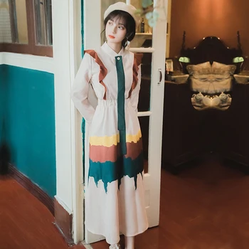 SexeMara fashion Spring and Autumn The New Literature and art Color matching Waist Slim fit Lotus leaf dress Free shipping
SexeMara fashion Spring and Autumn The New Literature and art Color matching Waist Slim fit Lotus leaf dress Free shipping