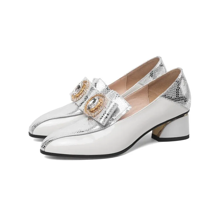 Simple Fashion Spring New Style Women Pointed Chunky Semi-high Heeled Western Style Full-grain Leather Mixed Colors Circle Decor
Simple Fashion Spring New Style Women Pointed Chunky Semi-high Heeled Western Style Full-grain Leather Mixed Colors Circle Decor