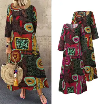 Women's Summer Sundress ZANZEA 2020 Stylish Floral Printed Dress Cotton 3/4 Sleeve Midi Vestidos Female Pleated Robe Femme
Women's Summer Sundress ZANZEA 2020 Stylish Floral Printed Dress Cotton 3/4 Sleeve Midi Vestidos Female Pleated Robe Femme