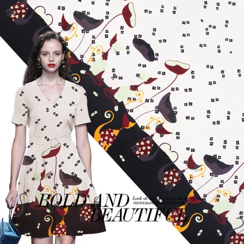 Lotus kitten lace printed silk crepe DE chine silk silk dress handmade fabric
Lotus kitten lace printed silk crepe DE chine silk silk dress handmade fabric