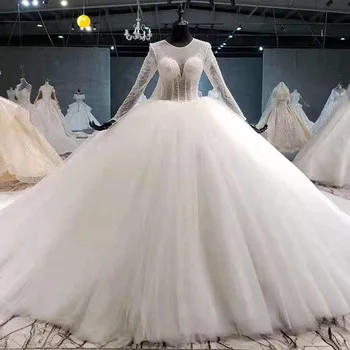 Vestido De Noiva 2020 Wedding Dress With Train Classic Beadings Back Button Ball Gown Princess Luxury Robe De Mariee Real Photo 
Vestido De Noiva 2020 Wedding Dress With Train Classic Beadings Back Button Ball Gown Princess Luxury Robe De Mariee Real Photo