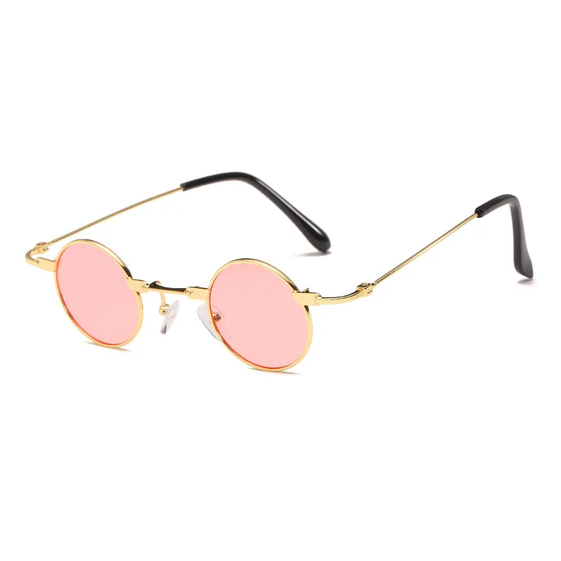 Фото Маленькие круглые солнцезащитные очки для женщин и мужчин UV400 металлические