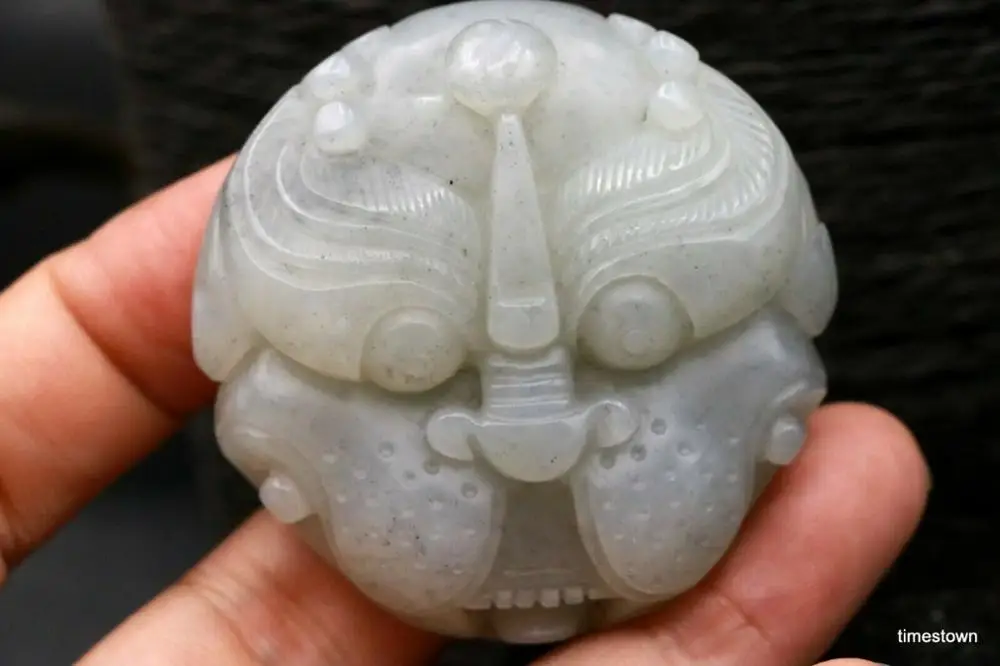 Big Treasure Talisman Top Chinese Hetian White Jade Gost totem Belt Buckle Pendant Carving Timestown
Big Treasure Talisman Top Chinese Hetian White Jade Gost totem Belt Buckle Pendant Carving Timestown
