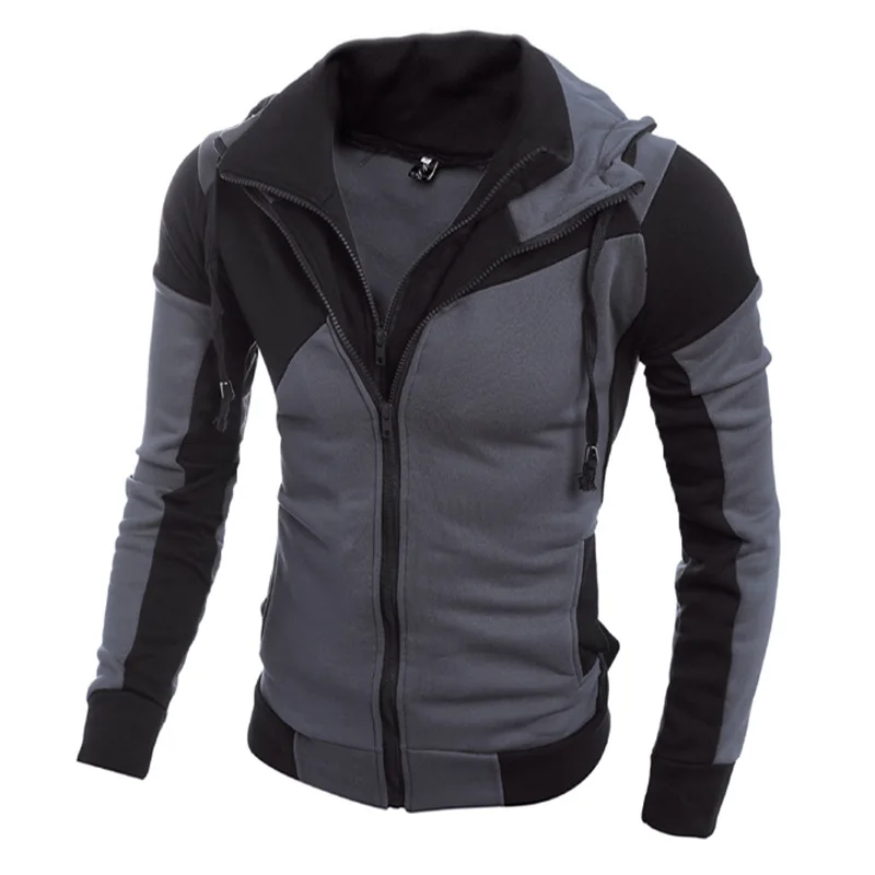 2020 Autumn and Winter New Men's Personality Color Matching Double Zipper Hooded Cardigan Slim Hoodies
2020 Autumn and Winter New Men's Personality Color Matching Double Zipper Hooded Cardigan Slim Hoodies