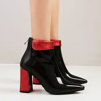 Autumn Winter New Women Ankle Boots Fashion Mixed Color Thick Heel Women Short Boots Zipper Pointed Toe Ladies Party Boots Black
Autumn Winter New Women Ankle Boots Fashion Mixed Color Thick Heel Women Short Boots Zipper Pointed Toe Ladies Party Boots Black