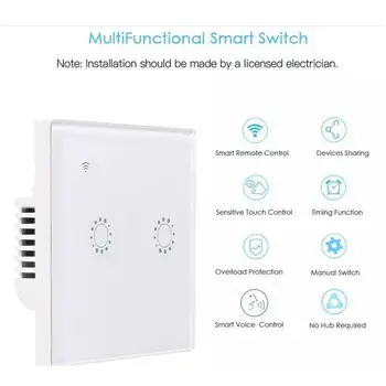 Smart Touch Switch Panel Standard WIFI Control App Wall Glass Panel LED Wireless Remote Controller Support for Alexa Google Home
Smart Touch Switch Panel Standard WIFI Control App Wall Glass Panel LED Wireless Remote Controller Support for Alexa Google Home