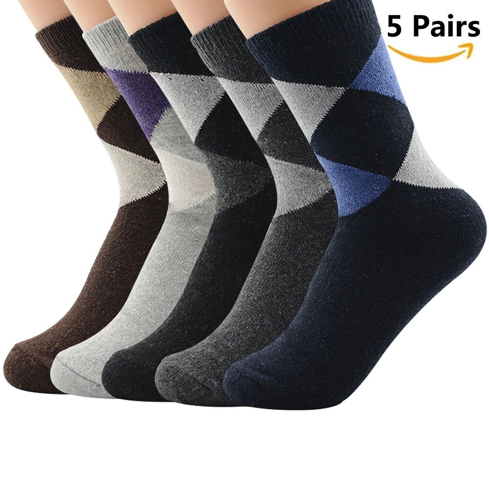 Men Socks Wool Cotton Casual High Quality Diamond pattern Men's Socks Winter thick warm 5 Pairs happy Socks Men Breathable
Men Socks Wool Cotton Casual High Quality Diamond pattern Men's Socks Winter thick warm 5 Pairs happy Socks Men Breathable